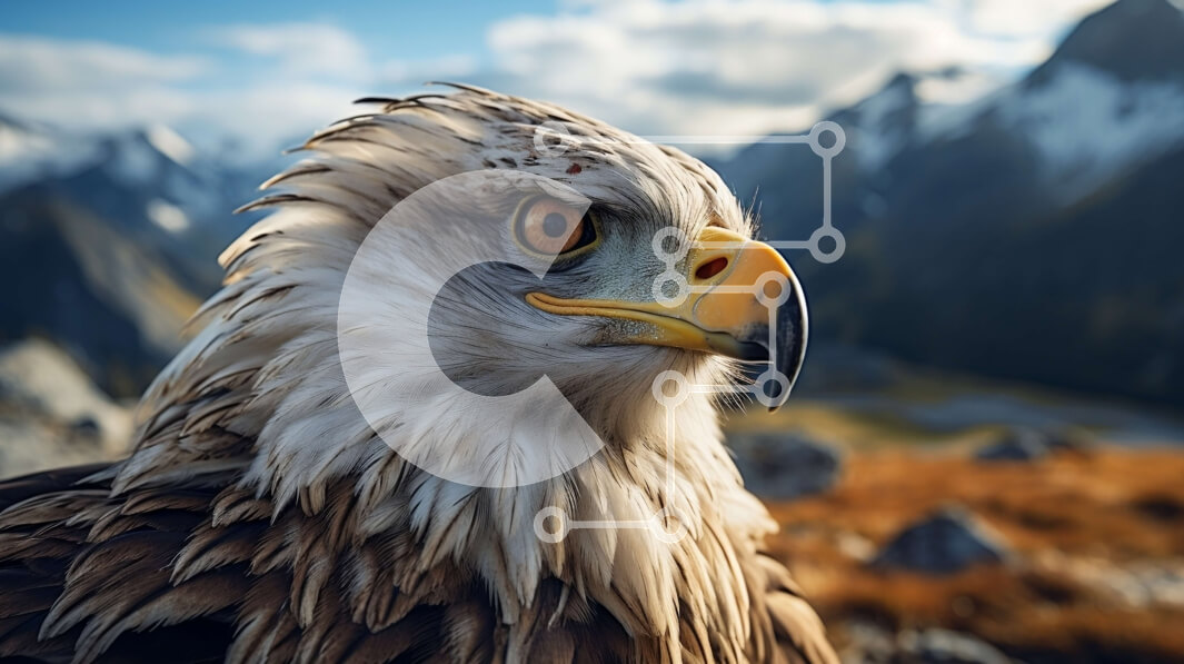 Σετ των 2 Intra Συλλεκτικό Ξύλινο Παζλ Plywood  4mm - Φαλακρός αετός με καφέ φτερά και κοφτερό ράμφος Σε Ξύλινο Κουτί - Διαστάσεις: 10x10 cm – 25 κομμάτια