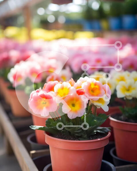 Intra Συλλεκτικό Ξύλινο Παζλ Plywood  4mm - Ένδειξη πολύχρωμων λουλουδιών σε γλάστρες στο κατάστημα Σε Ξύλινο Κουτί - Διαστάσεις: 10x10 cm – 25 κομμάτια