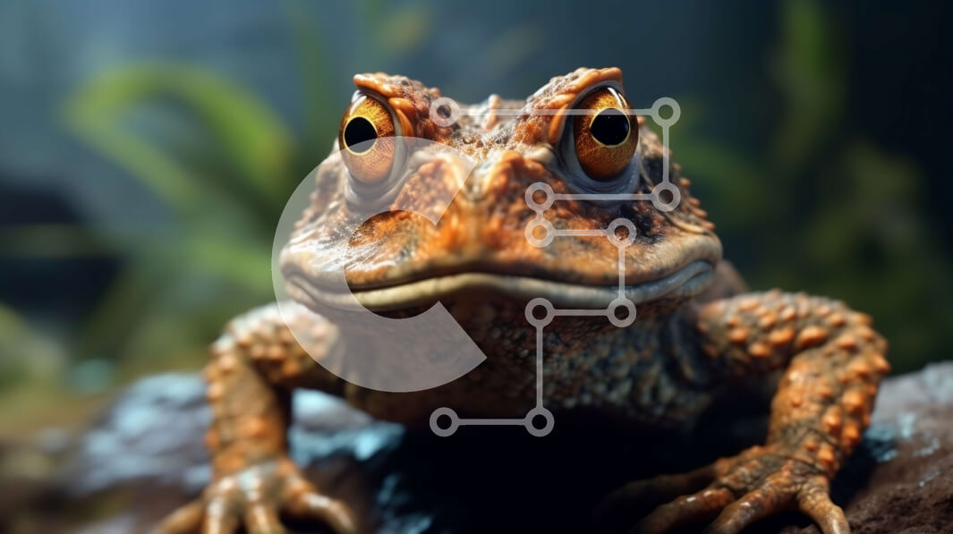 Intra Συλλεκτικό Ξύλινο Παζλ Plywood  4mm - Εικόνα κινηματογραφήσεων σε πρώτο πλάνο ενός φρύνου που κάθεται σε έναν βράχο σε ένα δάσος Σε Ξύλινο Κουτί - Διαστάσεις: 10x10 cm – 25 κομμάτια