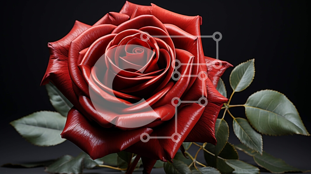 Intra Συλλεκτικό Ξύλινο Παζλ Plywood  4mm - Όμορφη εικόνα ενός κόκκινου τριαντάφυλλου σε μαύρο φόντο Σε Ξύλινο Κουτί - Διαστάσεις: 10x10 cm – 25 κομμάτια