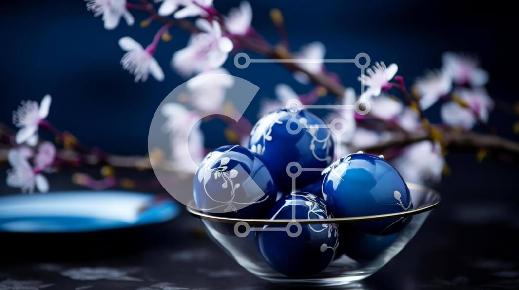 Intra Συλλεκτικό Ξύλινο Παζλ Plywood  4mm - Πασχαλινά αυγά σε γυάλινο μπολ με λουλούδια και κλαδιά Σε Ξύλινο Κουτί - Διαστάσεις: 10x10 cm – 25 κομμάτια