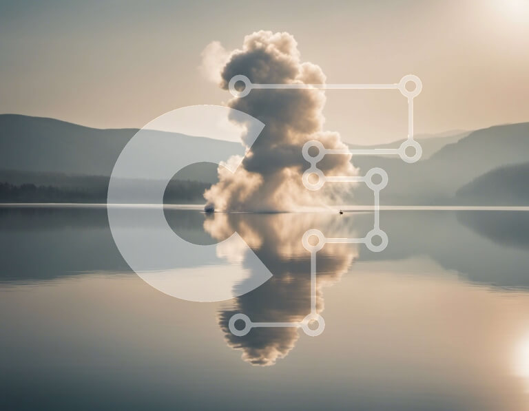 Intra Συλλεκτικό Ξύλινο Παζλ Plywood  4mm - Καπνός που αναδύεται από ένα ήρεμο σώμα νερού Σε Ξύλινο Κουτί - Διαστάσεις: 10x10 cm – 25 κομμάτια