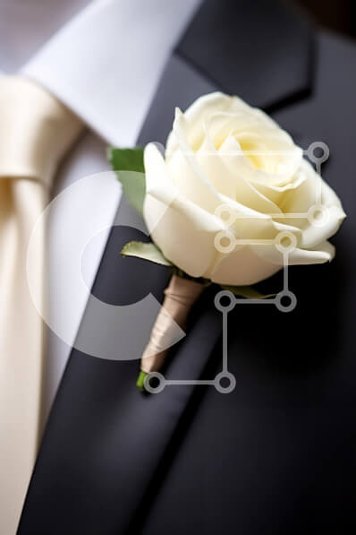 Intra Συλλεκτικό Ξύλινο Παζλ Plywood  4mm - Λευκό τριαντάφυλλο μπουτονιέρα με ανδρικό κοστούμι Σε Ξύλινο Κουτί - Διαστάσεις Puzzle: 10x10 cm – 25 κομμάτια