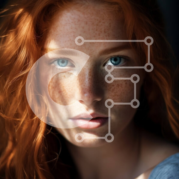 Σετ των 2 Intra Συλλεκτικό Ξύλινο Παζλ Plywood  4mm - Πορτρέτο μιας γυναίκας με κόκκινα μαλλιά και φακίδες Σε Ξύλινο Κουτί - Διαστάσεις: 10x10 cm – 25 κομμάτια