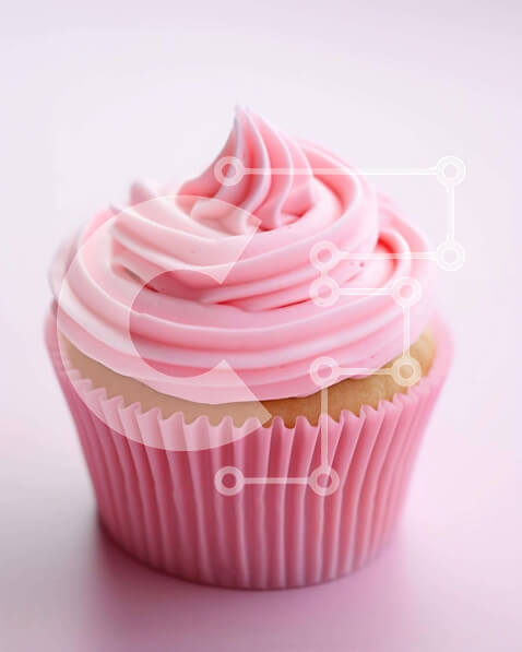 Σετ των 2 Intra Συλλεκτικό Ξύλινο Παζλ Plywood  4mm - Νόστιμο ροζ παγωμένο cupcake σε ελκυστικό φόντο Σε Ξύλινο Κουτί - Διαστάσεις: 10x10 cm – 25 κομμάτια