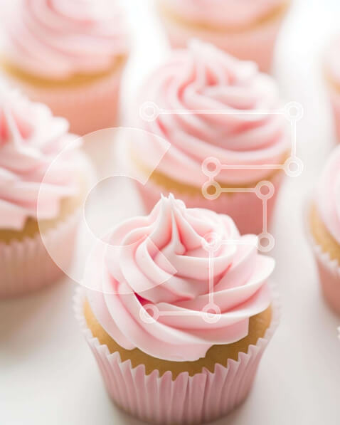 Σετ των 2 Intra Συλλεκτικό Ξύλινο Παζλ Plywood  4mm - Ομάδα Ροζ Cupcakes με Λευκό Πάγωμα Σε Ξύλινο Κουτί - Διαστάσεις: 10x10 cm – 25 κομμάτια