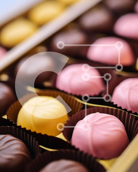 Σετ των 2 Intra Συλλεκτικό Ξύλινο Παζλ Plywood  4mm - Ποικιλία σοκολάτες και καραμέλες σε πολύχρωμο κουτί Σε Ξύλινο Κουτί - Διαστάσεις: 10x10 cm – 25 κομμάτια