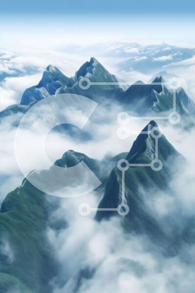 Σετ των 2 Intra Συλλεκτικό Ξύλινο Παζλ Plywood  4mm - Εναέρια άποψη της οροσειράς που καλύπτεται από σύννεφα Σε Ξύλινο Κουτί - Διαστάσεις: 10x10 cm – 25 κομμάτια