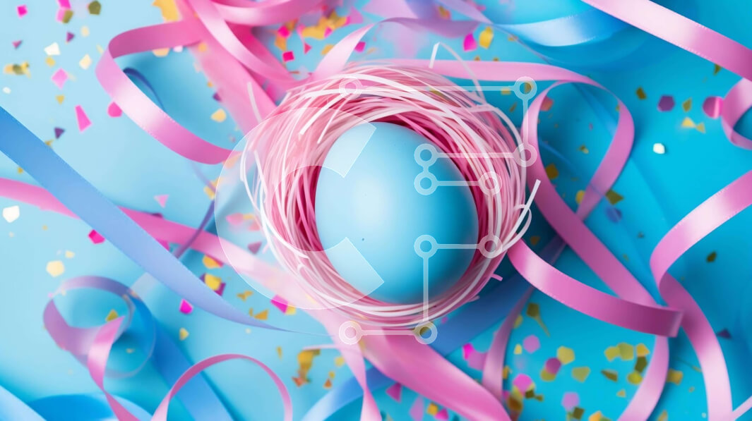 Intra Συλλεκτικό Ξύλινο Παζλ Plywood  4mm - Πασχαλινό αυγό στη φωλιά πουλιών με κομφετί και κορδέλες Σε Ξύλινο Κουτί - Διαστάσεις: 10x10 cm – 25 κομμάτια