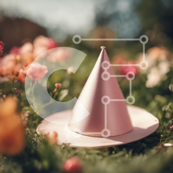 Intra Συλλεκτικό Ξύλινο Παζλ Plywood  4mm - Ροζ καπέλο στο πεδίο των λουλουδιών Σε Ξύλινο Κουτί - Διαστάσεις: 10x10 cm – 25 κομμάτια