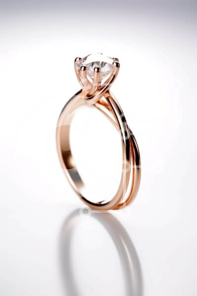 Intra Συλλεκτικό Ξύλινο Παζλ Plywood  4mm - Ροζ χρυσό οβάλ διαμαντένιο δαχτυλίδι αρραβώνων σε λευκό φόντο Σε Ξύλινο Κουτί - Διαστάσεις Puzzle: 10x10 cm – 25 κομμάτια