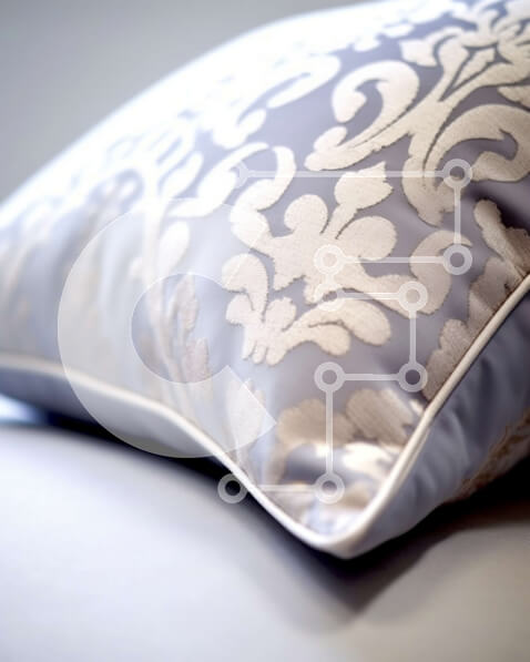 Intra Συλλεκτικό Ξύλινο Παζλ Plywood  4mm - Όμορφο λευκό και ασημί μοτίβο Δαμασκηνού σε μπεζ φόντο Σε Ξύλινο Κουτί - Διαστάσεις Puzzle: 10x10 cm – 25 κομμάτια