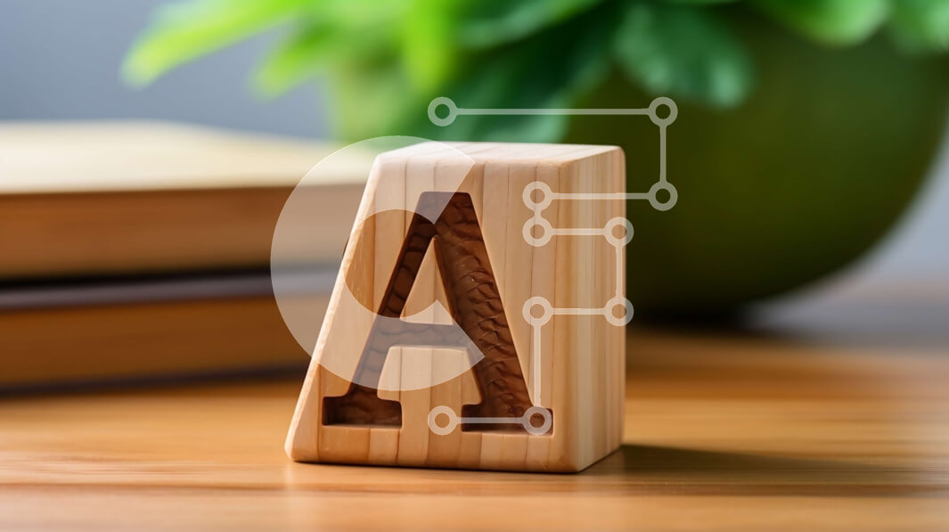 Intra Συλλεκτικό Ξύλινο Παζλ Plywood  4mm - Ξύλινο μπλοκ με σκαλιστό γράμμα 'a' στο τραπέζι Σε Ξύλινο Κουτί - Διαστάσεις: 10x10 cm – 25 κομμάτια