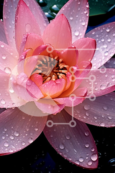 Σετ των 2 Intra Συλλεκτικό Ξύλινο Παζλ Plywood  4mm - Εκπληκτική εικόνα ενός ροζ λουλουδιού λωτού στο νερό με σταγονίδια βροχής Σε Ξύλινο Κουτί - Διαστάσεις: 10x10 cm – 25 κομμάτια