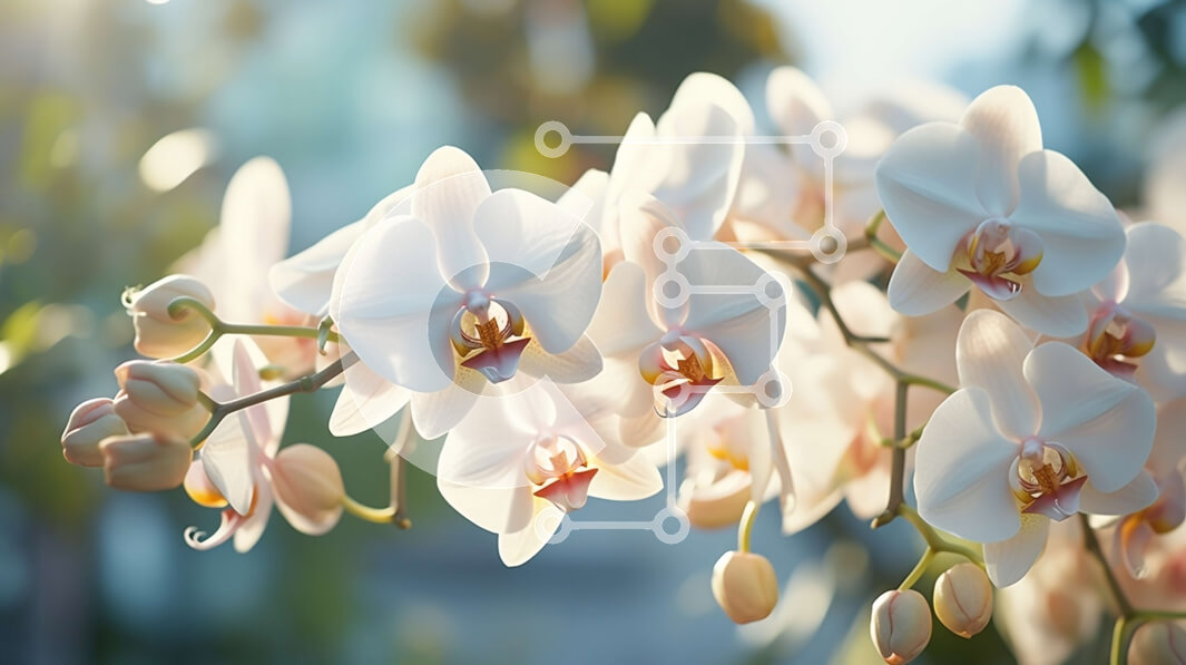 Intra Συλλεκτικό Ξύλινο Παζλ Plywood  4mm - Άποψη από κοντά μιας λευκής ορχιδέας σε πλήρη άνθιση Σε Ξύλινο Κουτί - Διαστάσεις: 10x10 cm – 25 κομμάτια