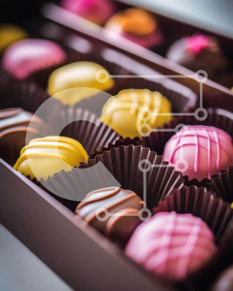 Σετ των 2 Intra Συλλεκτικό Ξύλινο Παζλ Plywood  4mm - Ποικιλία σοκολάτες και γλυκά σε καφέ κουτί Σε Ξύλινο Κουτί - Διαστάσεις: 10x10 cm – 25 κομμάτια