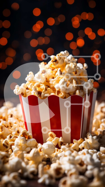 Intra Συλλεκτικό Ξύλινο Παζλ Plywood  4mm - Μπολ ποπ κορν σε κόκκινη και λευκή ριγέ χάρτινη τσάντα Σε Ξύλινο Κουτί - Διαστάσεις: 10x10 cm – 25 κομμάτια