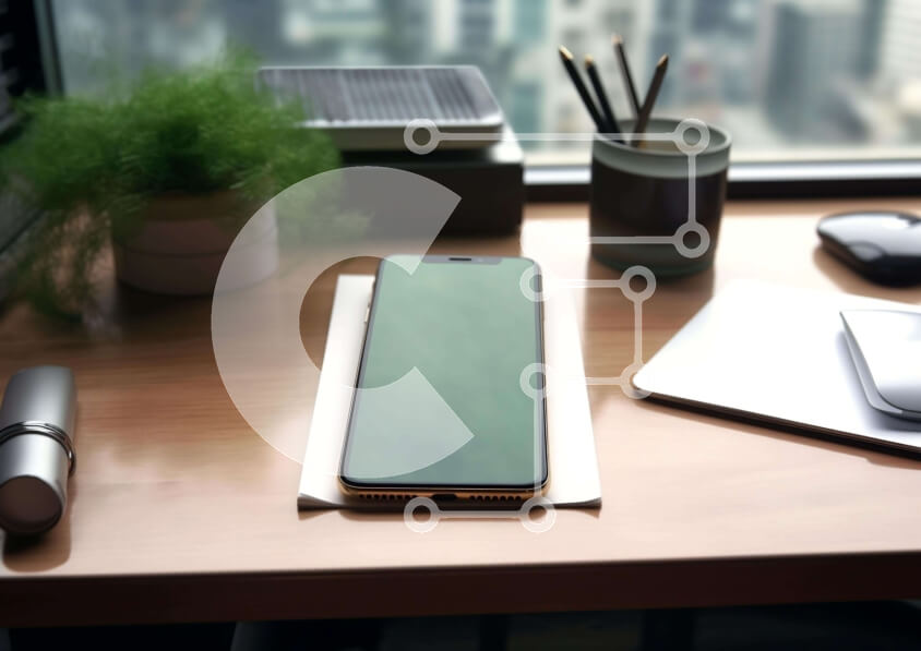 Intra Συλλεκτικό Ξύλινο Παζλ Plywood  4mm - Γραφείο γραφείου με φορητό υπολογιστή, smartphone και προμήθειες γραφείου Σε Ξύλινο Κουτί - Διαστάσεις Puzzle: 10x10 cm – 25 κομμάτια