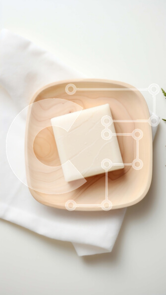 Intra Συλλεκτικό Ξύλινο Παζλ Plywood  4mm - Λευκό σαπούνι σε Ξύλινο μπολ με κλωναράκι δεντρολίβανου Σε Ξύλινο Κουτί - Διαστάσεις Puzzle: 10x10 cm – 25 κομμάτια