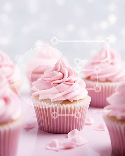 Σετ των 2 Intra Συλλεκτικό Ξύλινο Παζλ Plywood  4mm - Ποικιλία ροζ cupcakes με παγωμένο γλάσο και ψεκασμούς Σε Ξύλινο Κουτί - Διαστάσεις: 10x10 cm – 25 κομμάτια