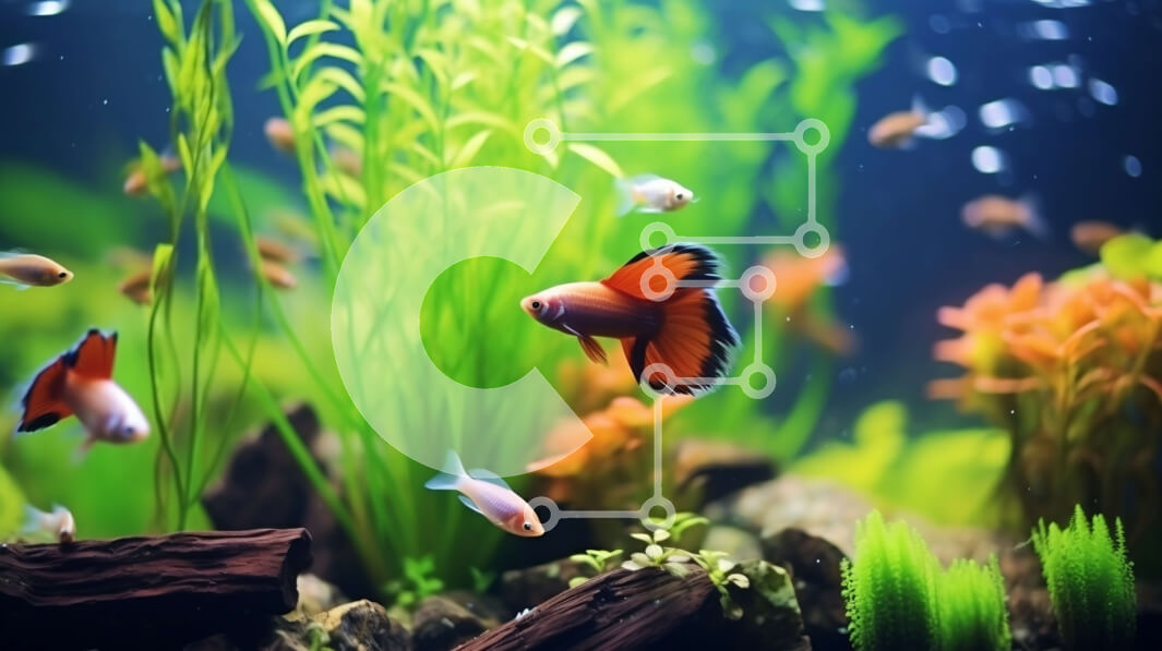 Intra Συλλεκτικό Ξύλινο Παζλ Plywood  4mm - Πολύχρωμα ψάρια που κολυμπούν σε ένα ενυδρείο Σε Ξύλινο Κουτί - Διαστάσεις: 10x10 cm – 25 κομμάτια