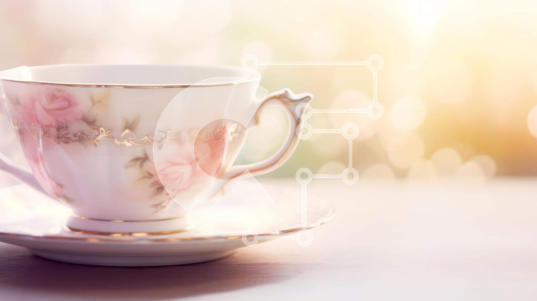 Intra Συλλεκτικό Ξύλινο Παζλ Plywood  4mm - Κομψά διακοσμημένο Ξύλινο Τραπέζι με λευκό φλιτζάνι τσαγιού και πιατάκι Σε Ξύλινο Κουτί - Διαστάσεις: 10x10 cm – 25 κομμάτια