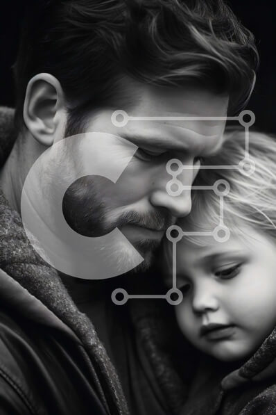 Intra Συλλεκτικό Ξύλινο Παζλ Plywood  4mm - Πατέρας που αγκαλιάζει την κόρη του με αγάπη και στοργή Σε Ξύλινο Κουτί - Διαστάσεις Puzzle: 10x10 cm – 25 κομμάτια