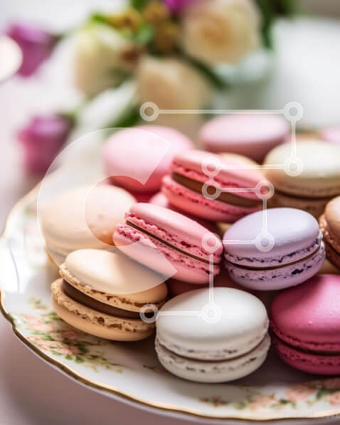 Σετ των 2 Intra Συλλεκτικό Ξύλινο Παζλ Plywood  4mm - Πολύχρωμα αμυγδαλωτά σε ένα απογευματινό τσάι Σε Ξύλινο Κουτί - Διαστάσεις: 10x10 cm – 25 κομμάτια