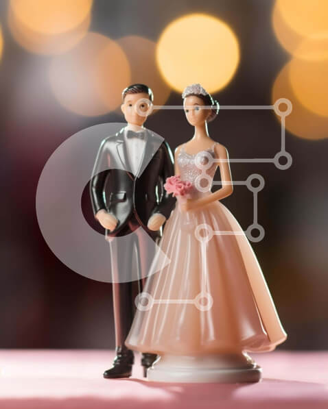 Intra Συλλεκτικό Ξύλινο Παζλ Plywood  4mm - Γαμήλια τούρτα Toppers Νύφη και Γαμπρός με Φώτα γιορτής Σε Ξύλινο Κουτί - Διαστάσεις: 10x10 cm – 25 κομμάτια