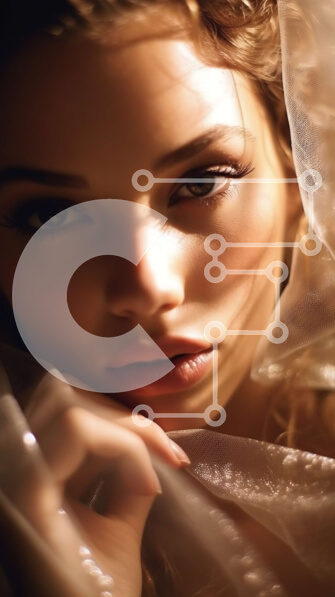 Intra Συλλεκτικό Ξύλινο Παζλ Plywood  4mm - Εκπληκτική νύφη με λευκό πέπλο και φόρεμα με μαργαριταρένιο κολιέ Σε Ξύλινο Κουτί - Διαστάσεις Puzzle: 10x10 cm – 25 κομμάτια