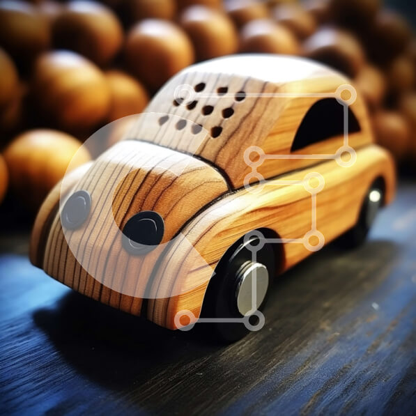 Intra Συλλεκτικό Ξύλινο Παζλ Plywood  4mm - Ξύλινο αυτοκίνητο παιχνιδιών σε ένα τραπέζι Σε Ξύλινο Κουτί - Διαστάσεις: 10x10 cm – 25 κομμάτια