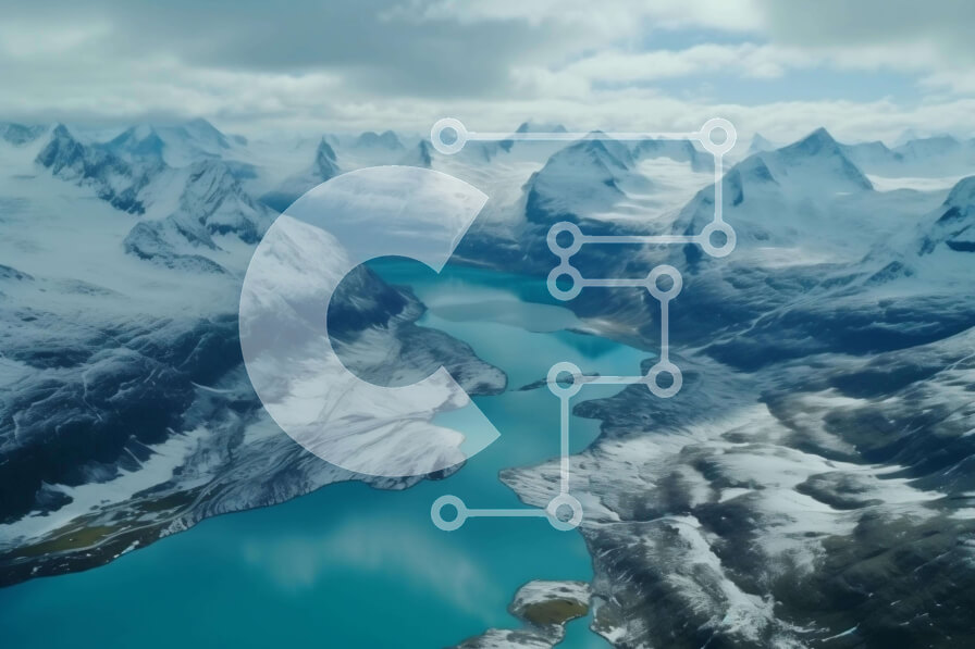 Intra Συλλεκτικό Ξύλινο Παζλ Plywood  4mm - Εναέρια άποψη της παγωμένης λίμνης στα χιονισμένα βουνά Σε Ξύλινο Κουτί - Διαστάσεις: 10x10 cm – 25 κομμάτια