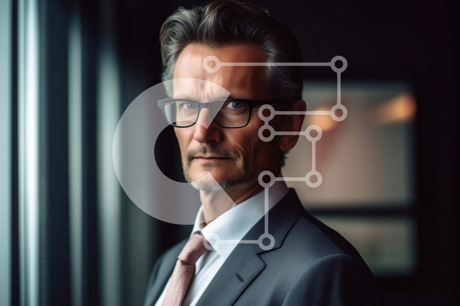 Intra Συλλεκτικό Ξύλινο Παζλ Plywood  4mm - Σοβαρός επιχειρηματίας με κοστούμι που κοιτάζει έξω από το παράθυρο Σε Ξύλινο Κουτί - Διαστάσεις Puzzle: 10x10 cm – 25 κομμάτια