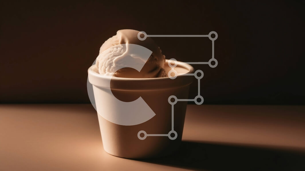 Σετ των 2 Intra Συλλεκτικό Ξύλινο Παζλ Plywood  4mm - Νόστιμο παγωτό σε ένα μπολ σε ένα τραπέζι Σε Ξύλινο Κουτί - Διαστάσεις: 10x10 cm – 25 κομμάτια