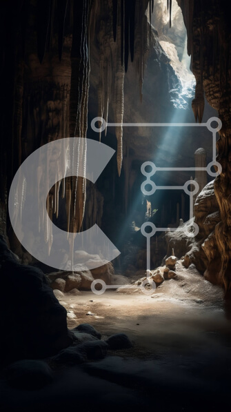 Σετ των 2 Intra Συλλεκτικό Ξύλινο Παζλ Plywood  4mm - Εκπληκτική εικόνα μιας σκοτεινής σπηλιάς με σταλακτίτες και σταλαγμίτες Σε Ξύλινο Κουτί - Διαστάσεις: 10x10 cm – 25 κομμάτια