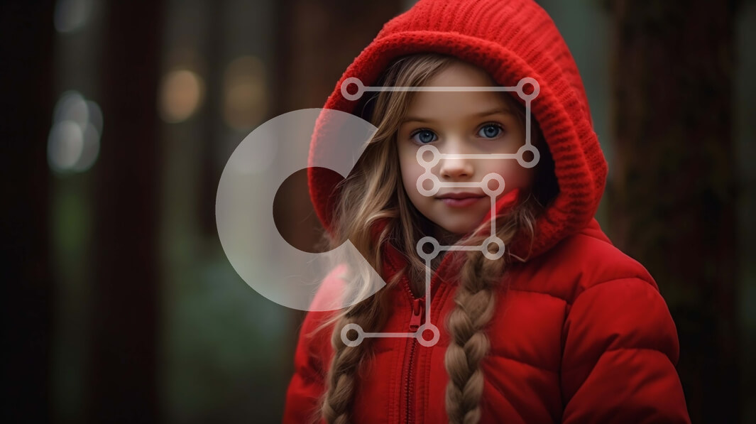 Intra Συλλεκτικό Ξύλινο Παζλ Plywood  4mm - Όμορφη εικόνα ενός κοριτσιού με κόκκινο κουκούλα σε ένα δάσος Σε Ξύλινο Κουτί - Διαστάσεις: 10x10 cm – 25 κομμάτια