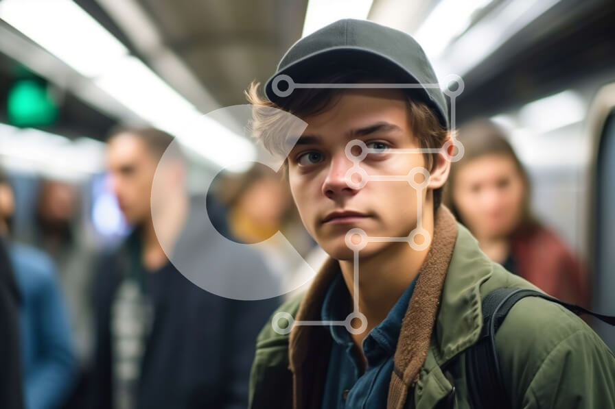 Intra Συλλεκτικό Ξύλινο Παζλ Plywood  4mm - Νεαρός άνδρας στην πλατφόρμα του μετρό κοιτάζοντας την απόσταση Σε Ξύλινο Κουτί - Διαστάσεις Puzzle: 10x10 cm – 25 κομμάτια