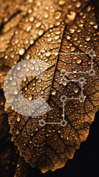 Σετ των 2 Intra Συλλεκτικό Ξύλινο Παζλ Plywood  4mm - Εκπληκτική εικόνα καφέ φύλλου με σταγονίδια νερού Σε Ξύλινο Κουτί - Διαστάσεις: 10x10 cm – 25 κομμάτια