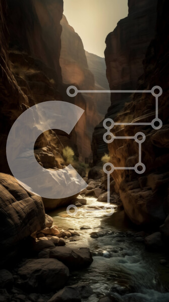 Σετ των 2 Intra Συλλεκτικό Ξύλινο Παζλ Plywood  4mm - Συναρπαστική θέα σε ένα στενό φαράγγι με ρέμα Σε Ξύλινο Κουτί - Διαστάσεις: 10x10 cm – 25 κομμάτια