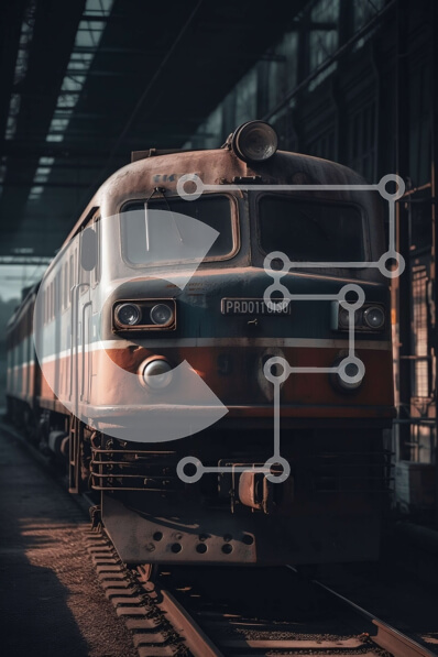 Intra Συλλεκτικό Ξύλινο Παζλ Plywood  4mm - Σκουριασμένο τρένο σε εγκαταλελειμμένες γραμμές στην αποθήκη Σε Ξύλινο Κουτί - Διαστάσεις Puzzle: 10x10 cm – 25 κομμάτια