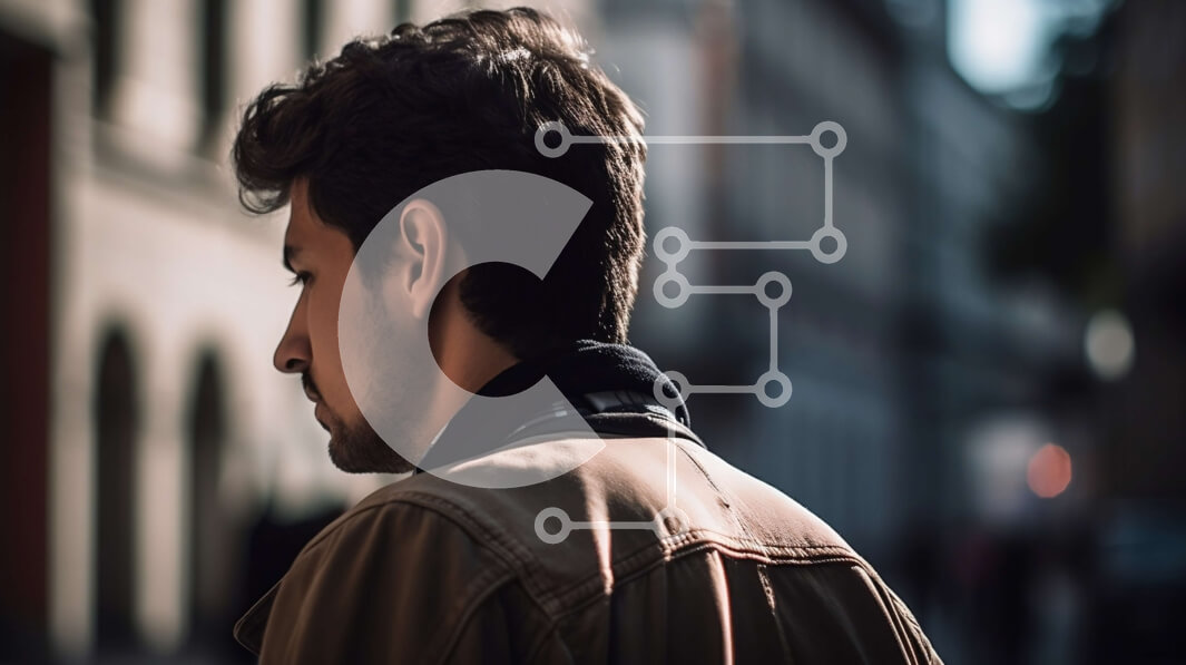 Intra Συλλεκτικό Ξύλινο Παζλ Plywood  4mm - Άνδρας με καφέ μπουφάν Βαθιά στο πεζοδρόμιο Σε Ξύλινο Κουτί - Διαστάσεις Puzzle: 10x10 cm – 25 κομμάτια