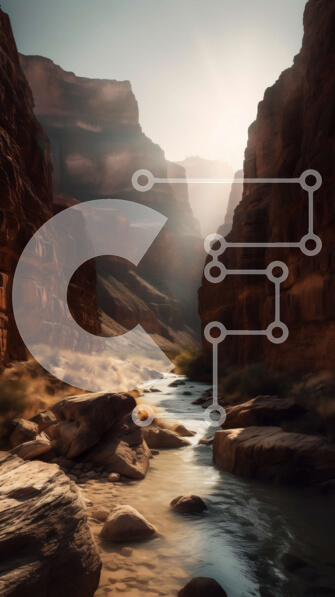 Σετ των 2 Intra Συλλεκτικό Ξύλινο Παζλ Plywood  4mm - Όμορφη εικόνα ενός φαραγγιού με ένα ποτάμι που τρέχει μέσα από αυτό Σε Ξύλινο Κουτί - Διαστάσεις: 10x10 cm – 25 κομμάτια