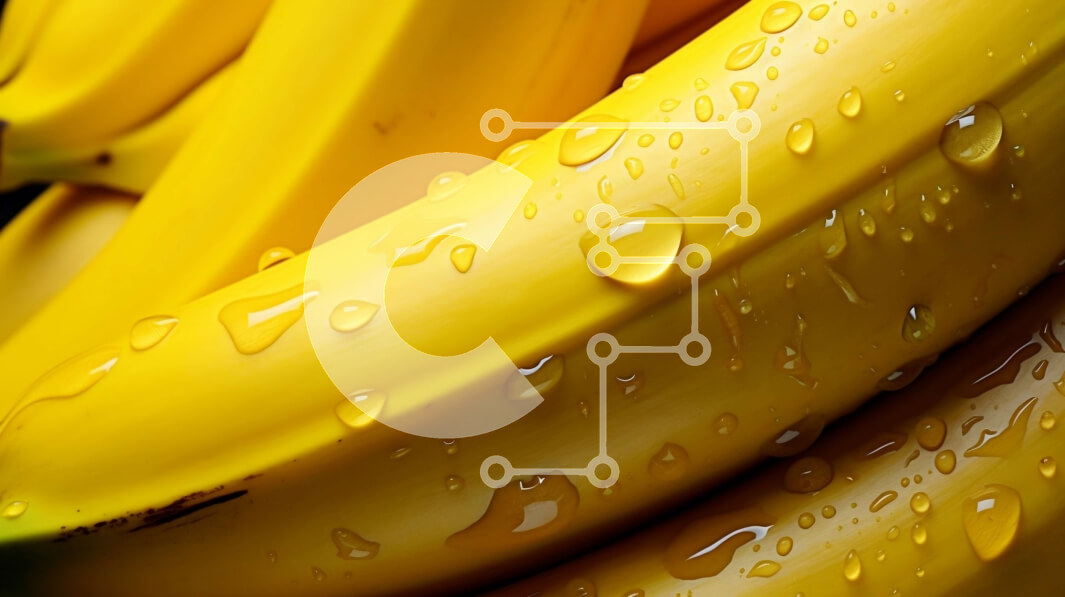 Intra Συλλεκτικό Ξύλινο Παζλ Plywood  4mm - Μπανάνες που κρέμονται από ένα δέντρο με σταγονίδια νερού Σε Ξύλινο Κουτί - Διαστάσεις: 10x10 cm – 25 κομμάτια