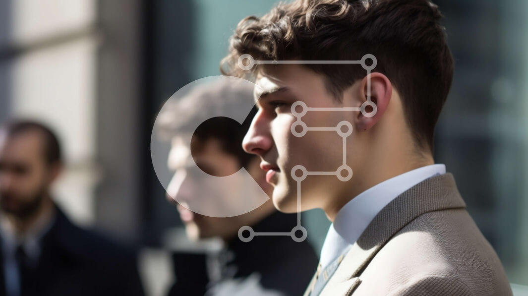 Intra Συλλεκτικό Ξύλινο Παζλ Plywood  4mm - Ομάδα ανδρών με κοστούμια και casual ρούχα έξω από ένα κτίριο Σε Ξύλινο Κουτί - Διαστάσεις Puzzle: 10x10 cm – 25 κομμάτια