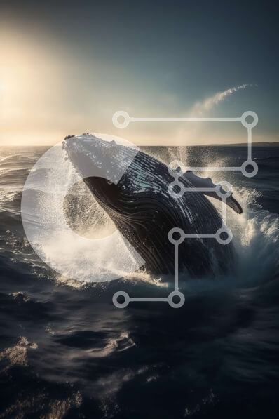 Σετ των 2 Intra Συλλεκτικό Ξύλινο Παζλ Plywood  4mm - Εκπληκτική εικόνα μιας καμπουροφάλαινας που παραβιάζει το ηλιοβασίλεμα Σε Ξύλινο Κουτί - Διαστάσεις: 10x10 cm – 25 κομμάτια