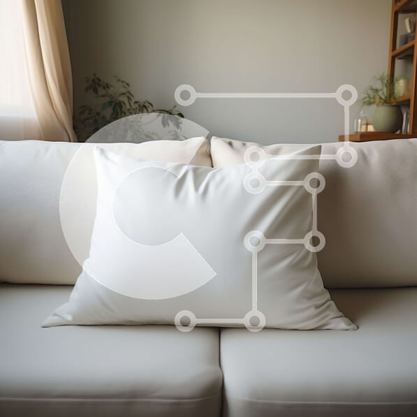 Intra Συλλεκτικό Ξύλινο Παζλ Plywood  4mm - Λευκός καναπές με λευκό μαξιλάρι σε μοντέρνο σαλόνι Σε Ξύλινο Κουτί - Διαστάσεις Puzzle: 10x10 cm – 25 κομμάτια