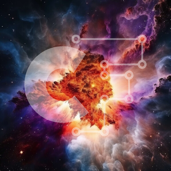 Intra Συλλεκτικό Ξύλινο Παζλ Plywood  4mm - Πολύχρωμη εικόνα ενός νεφελώματος στο διάστημα Σε Ξύλινο Κουτί - Διαστάσεις Puzzle: 10x10 cm – 25 κομμάτια