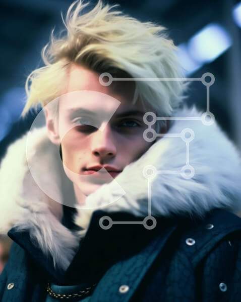 Intra Συλλεκτικό Ξύλινο Παζλ Plywood  4mm - Σοβαρός νεαρός άνδρας με σακάκι με γούνα Σε Ξύλινο Κουτί - Διαστάσεις Puzzle: 10x10 cm – 25 κομμάτια