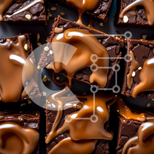 Σετ των 2 Intra Συλλεκτικό Ξύλινο Παζλ Plywood  4mm - Λαχταριστά Brownies σοκολάτας με σάλτσα καραμέλας Σε Ξύλινο Κουτί - Διαστάσεις: 10x10 cm – 25 κομμάτια