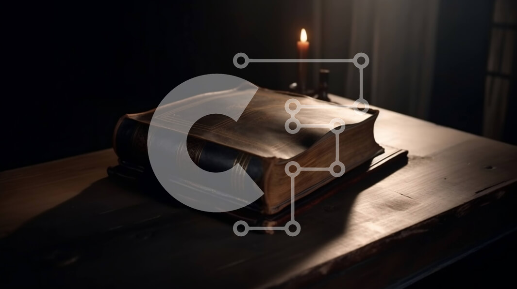 Intra Συλλεκτικό Ξύλινο Παζλ Plywood  4mm - Vintage βιβλίο στο τραπέζι σε δωμάτιο με χαμηλό φωτισμό με φως κεριών Σε Ξύλινο Κουτί - Διαστάσεις Puzzle: 10x10 cm – 25 κομμάτια